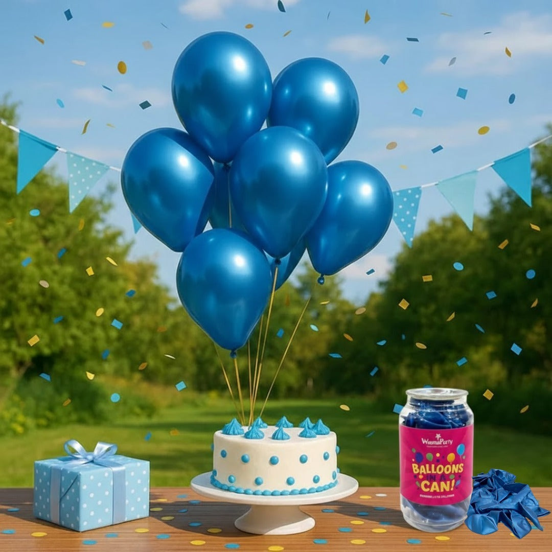 Chrome Blue Premium Latex Balloons 10" - 20PC
