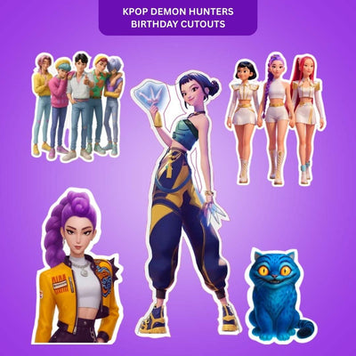 KPop Demon Hunters Birthday Cutouts 5PC - Wall Decor | Wanna Party - Image 1