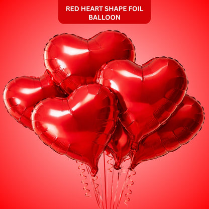 Red Heart Shape Foil Balloon Combo Pack - Helium Quality -18 inches -  4PC