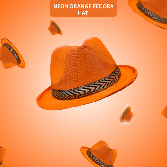 Fedora Hat Neon Orange
