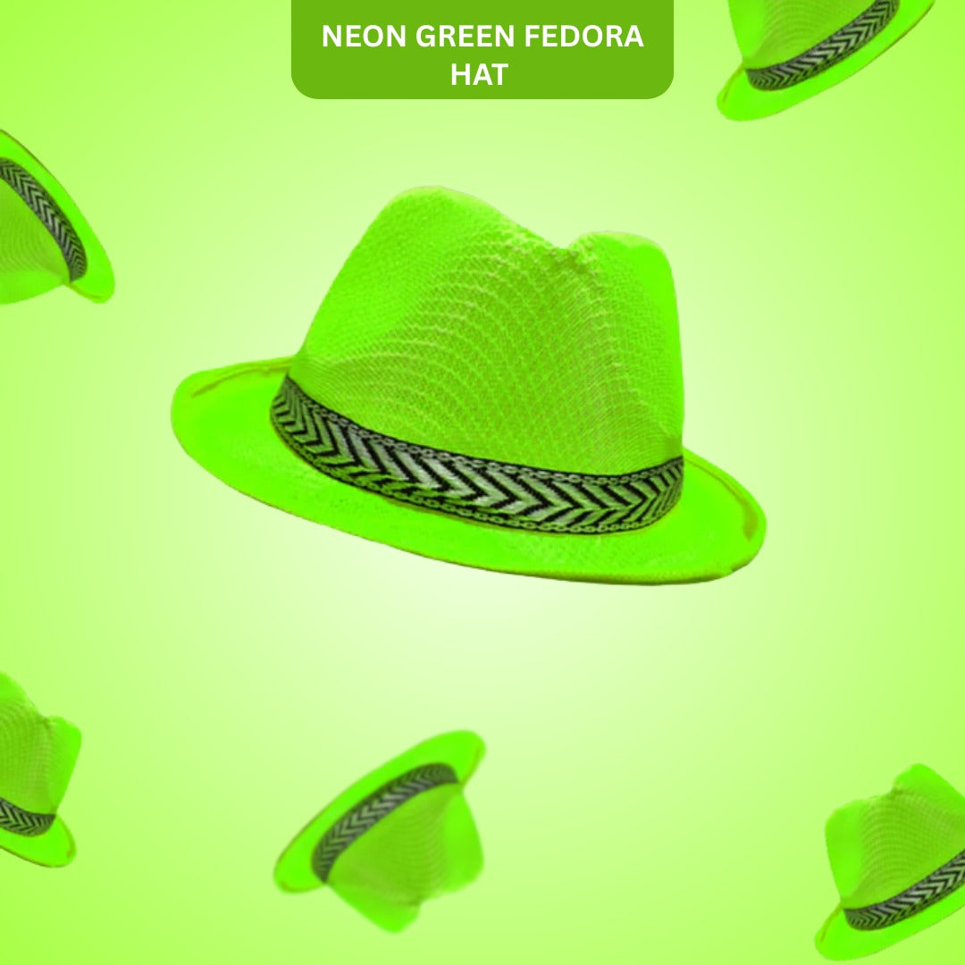 Fedora Hat Neon Green