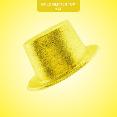 Glitter Large Top Hat Gold - Wanna Party - front view