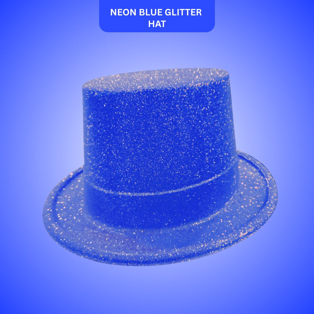 Neon Blue Glitter Hat for Adults - 1PC