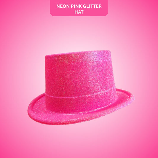 Neon Pink Glitter Hat for Adults - 1PC