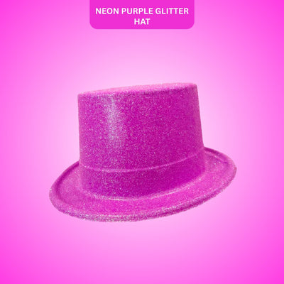 Neon Purple Glitter Hat for Adults - 1PC - Wanna Party - front