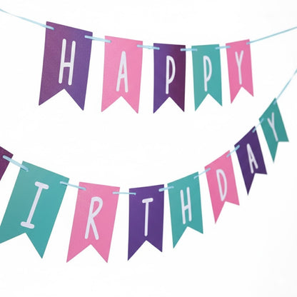 "Multicolour Happy Birthday Bunting Flag Banner - 9FT - 1PC "