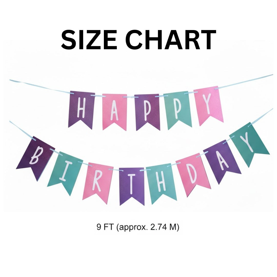 "Multicolour Happy Birthday Bunting Flag Banner - 9FT - 1PC "