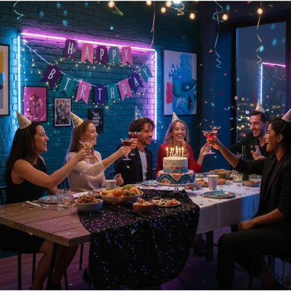 "Multicolour Happy Birthday Bunting Flag Banner - 9FT - 1PC "