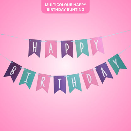"Multicolour Happy Birthday Bunting Flag Banner - 9FT - 1PC "