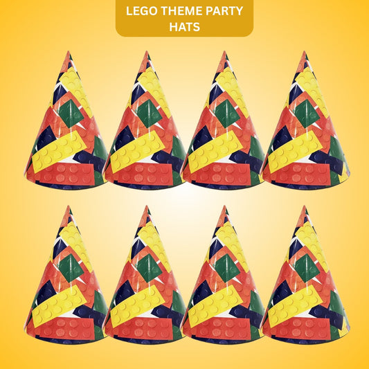 Lego Party Theme Hats - 8PC