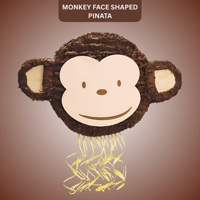 Monkey Face Shaped Pinata/Khoi Bag w/ Pull String for Fun Birthda... - Wanna Party - front