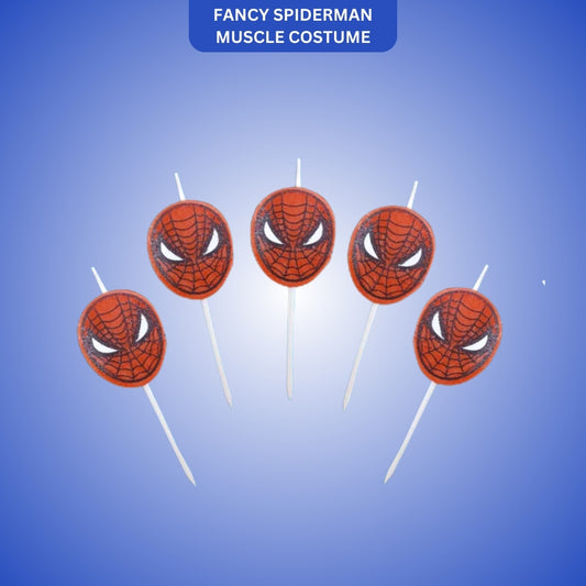 Spiderman Theme Birthday Candles - 5PC