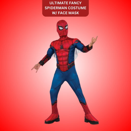 Ultimate Fancy Spiderman Muscular Costume w/ Face Mask for Kids - Size L -  Age 8-10 YRS