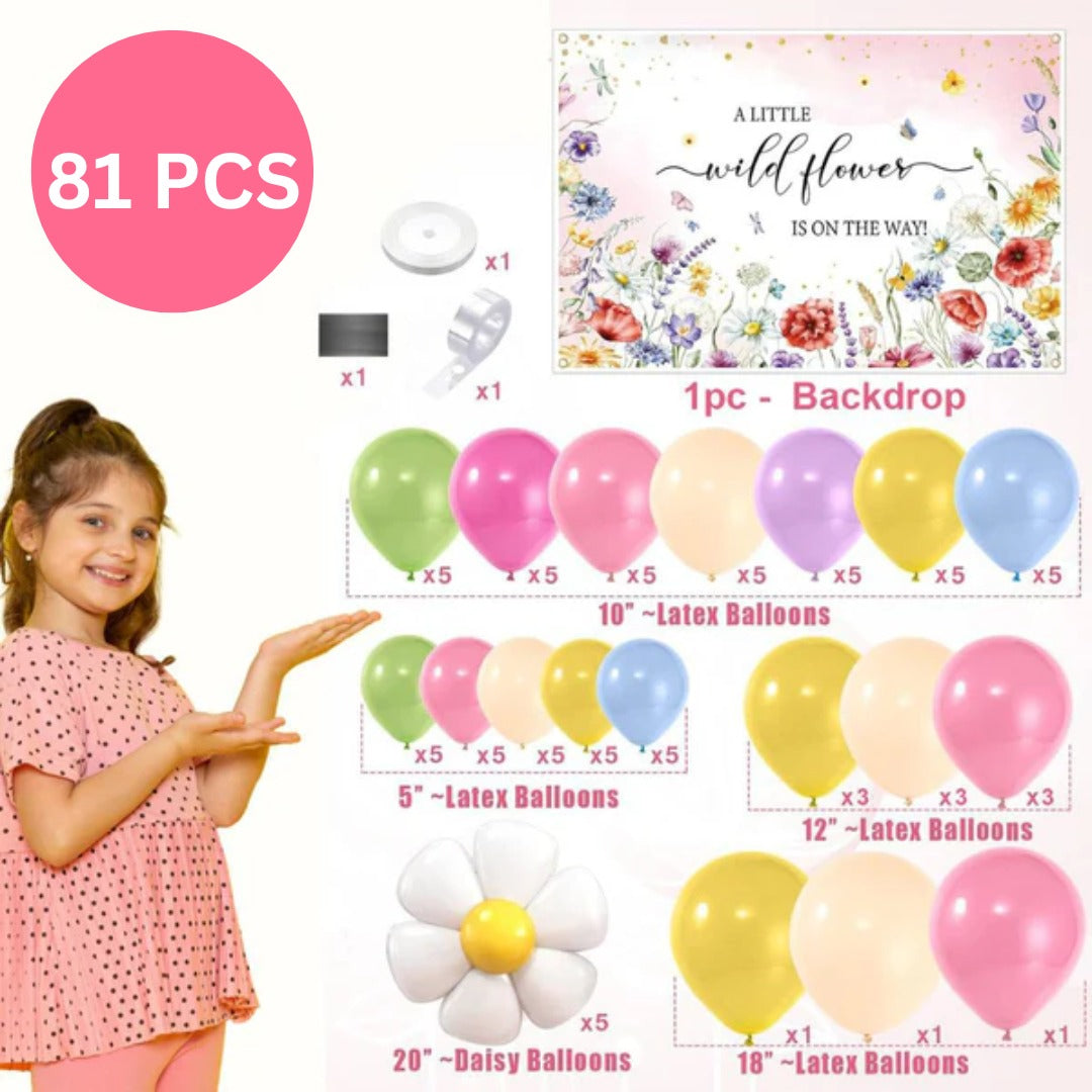 A Little Baby Is On the Way Banner and Balloons Garland Kit - 81 PC
