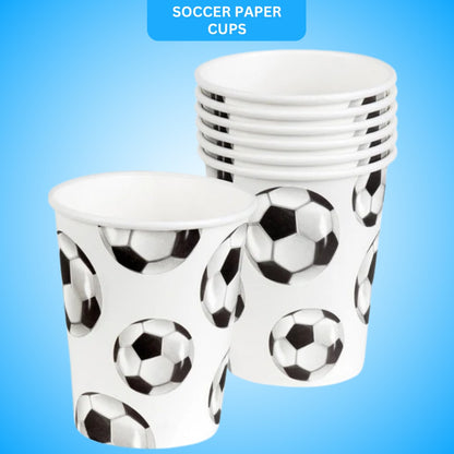 "Soccer Paper Cups 10PC - Football Party Tableware | Wanna Party" - Image 1