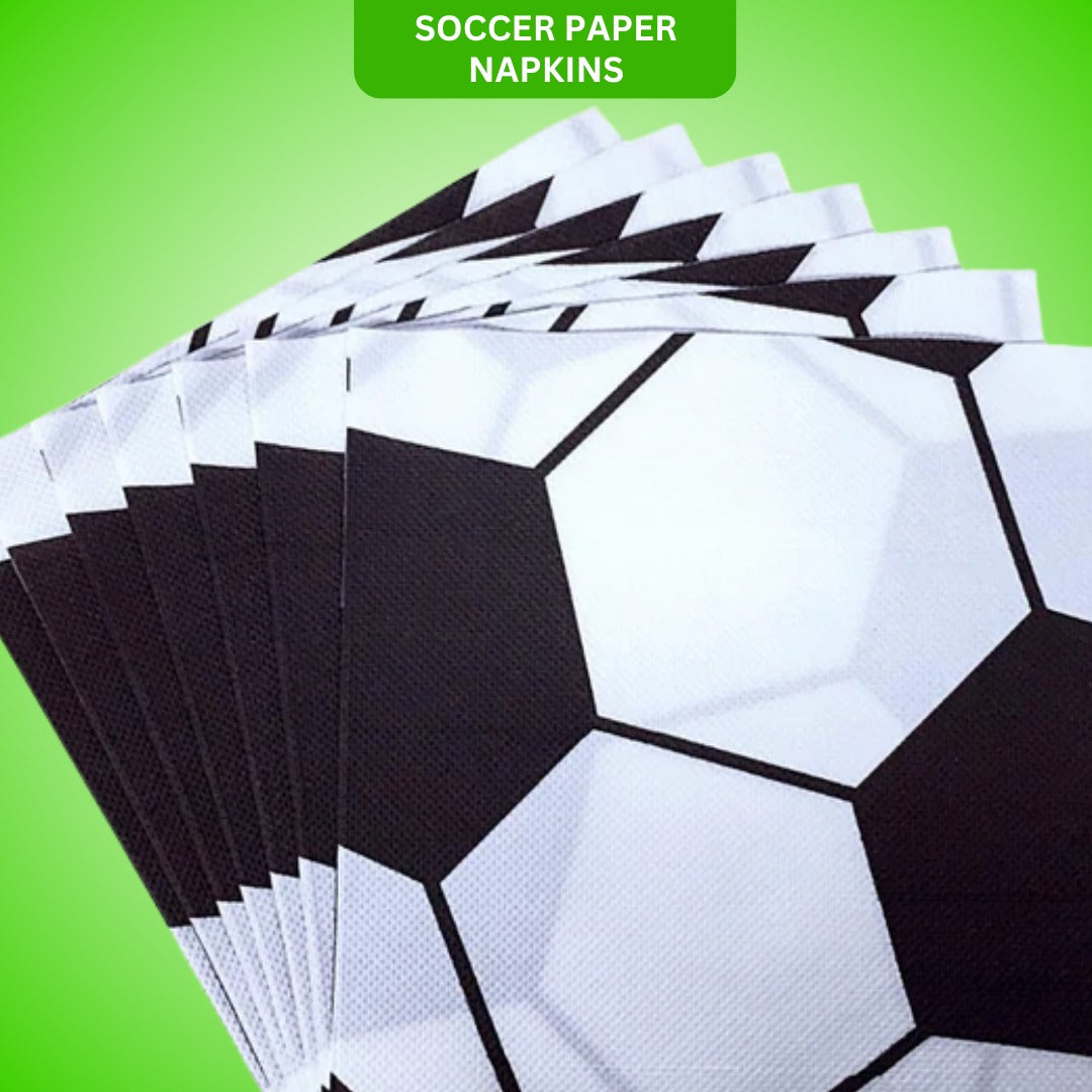 "Soccer Paper Napkins 20PC - Football Party Tableware | Wanna Party" - Image 1