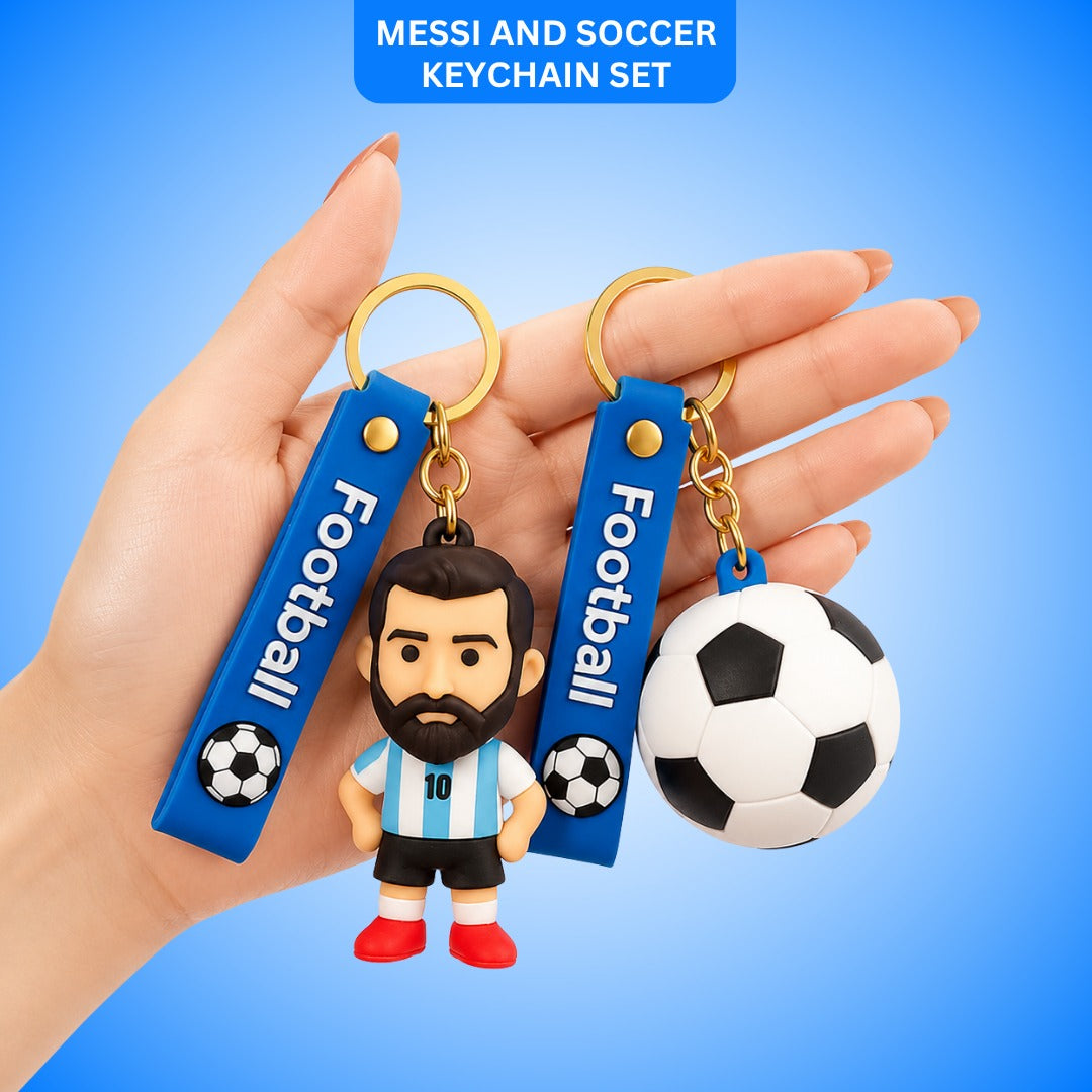 Messi Soccer Keychain Set of 2 - Football Fan Bag Charm | Wanna Party - Image 1