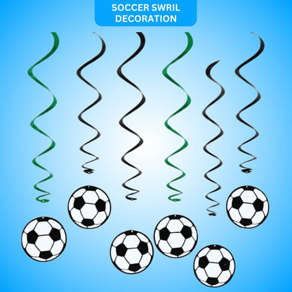 Soccer Swirl Decoration 6PC - Football Sports Party Decor | Wanna Party - Image 1