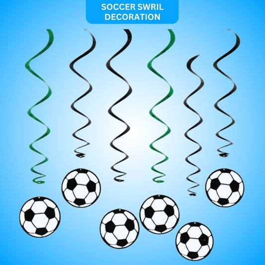 Soccer Swril Decoration - 6PC