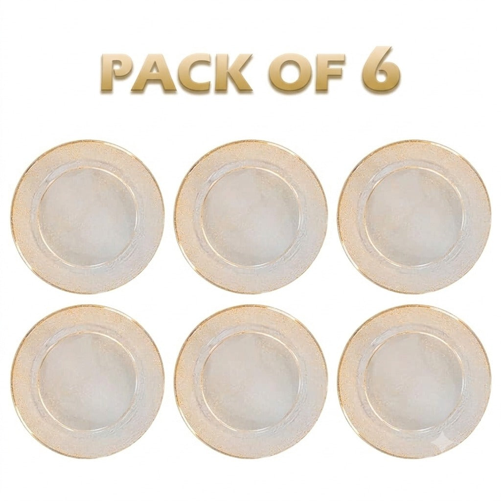 Gold Shimmer Plastic Durable Party Plates - 10 inches - 6PC - Wanna Party - alternate