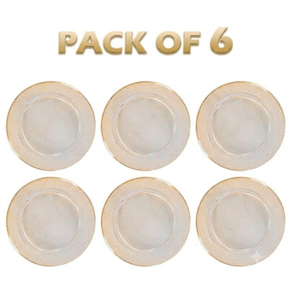 Gold Shimmer Plastic Durable Party Plates - 10 inches - 6PC - Wanna Party - alternate