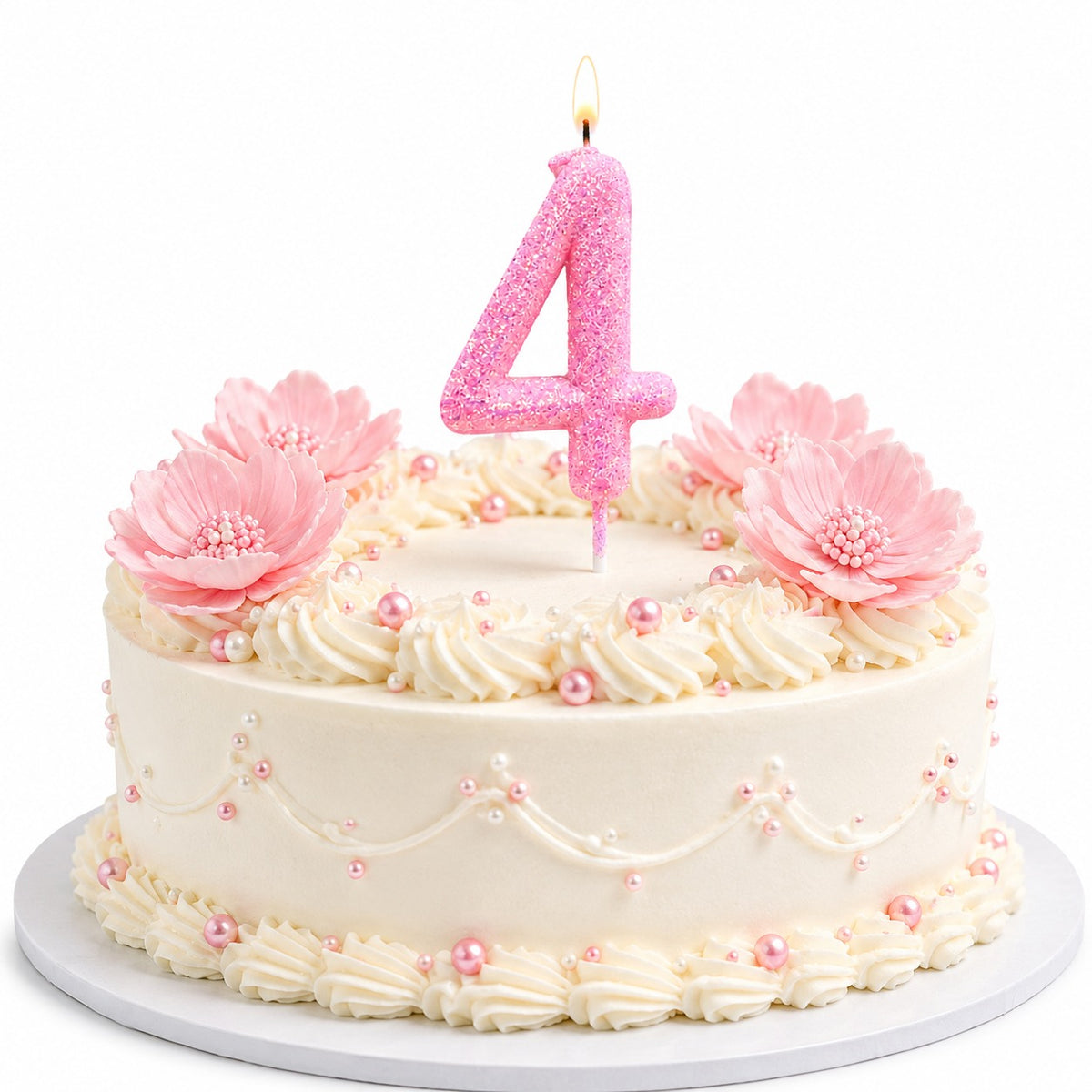 Glitter Designer Pink Candle No. 4