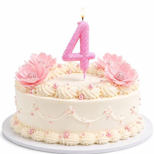 Glitter Designer Pink Candle No. 4