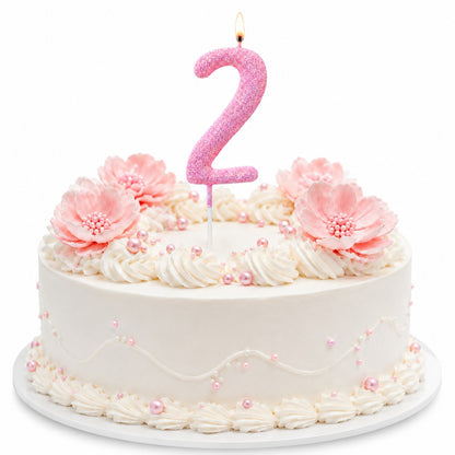 Glitter Designer Pink Candle No. 2