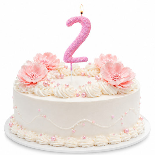 Glitter Designer Pink Candle No. 2