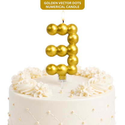 Golden Vector Dots Numerical Candle No. 3