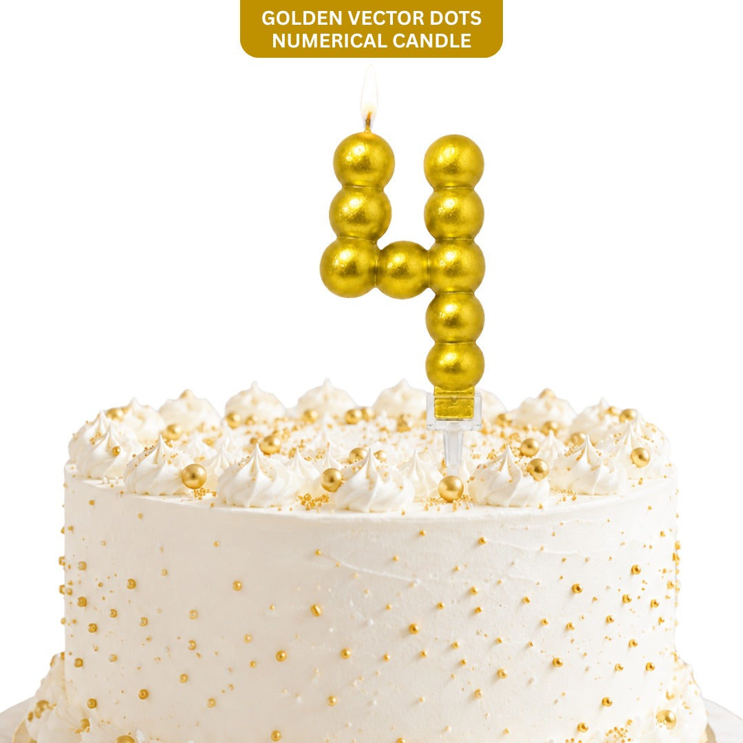 Golden Vector Dots Numerical Candle No. 4