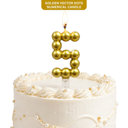 Golden Vector Dots Numerical Candle No. 5