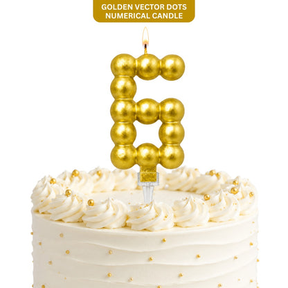 Golden Vector Dots Numerical Candle No. 6