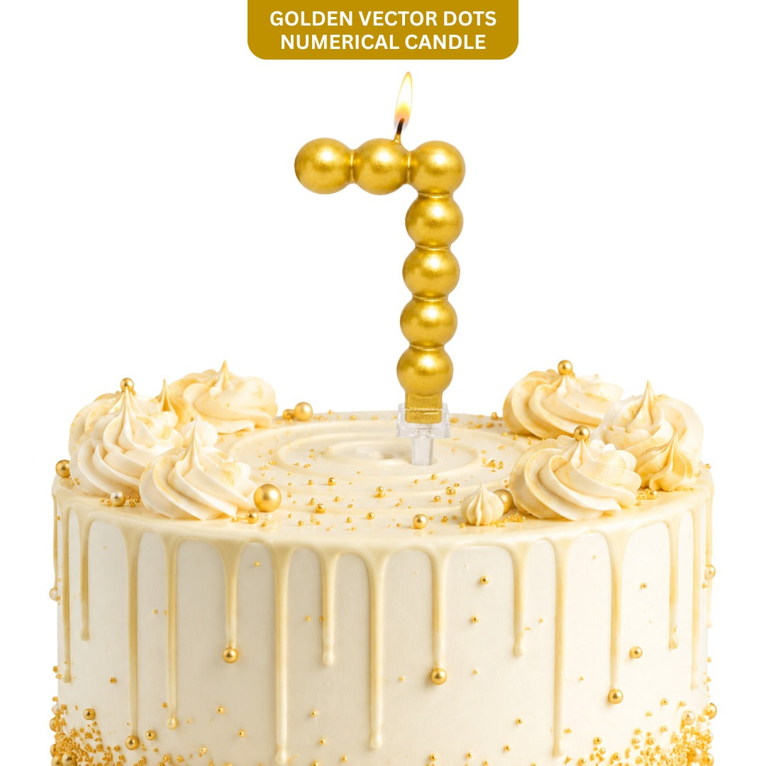 Golden Vector Dots Numerical Candle No. 7