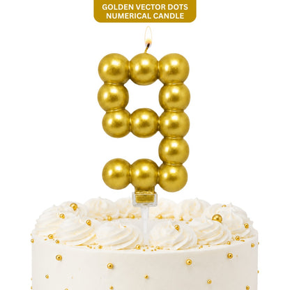 Golden Vector Dots Numerical Candle No. 9