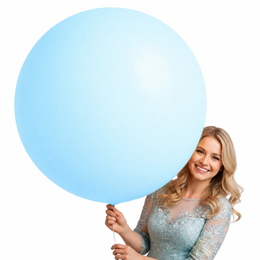 Macaron Blue Bladder Balloon - 36 inches - 1PC - Wanna Party - front view