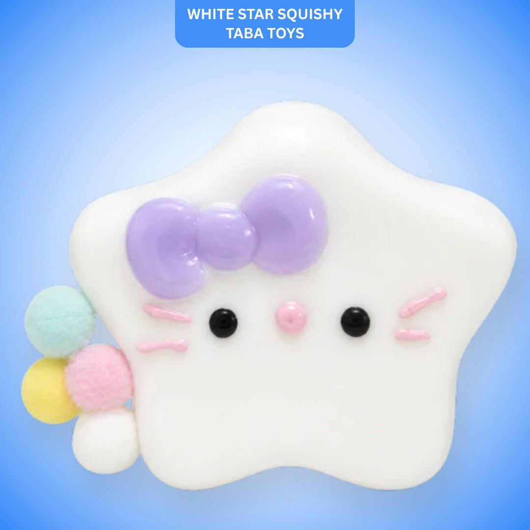 Hello Kitty White Star Squishy Taba Toy - Cute Squeeze Toy | Wanna Party - Image 1