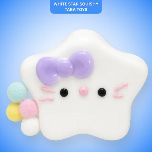 Hello Kitty White Star Squishy Taba Toy - Cute Squeeze Toy | Wanna Party - Image 1