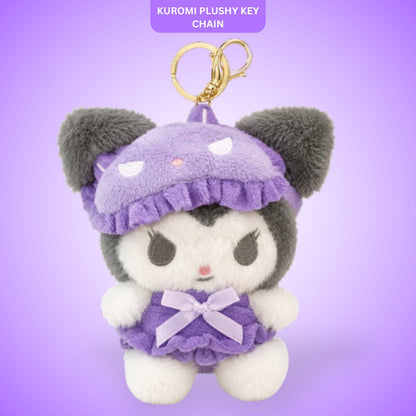 Kuromi Plushy Keychain - Kawaii Black White Bag Charm | Wanna Party - Image 1