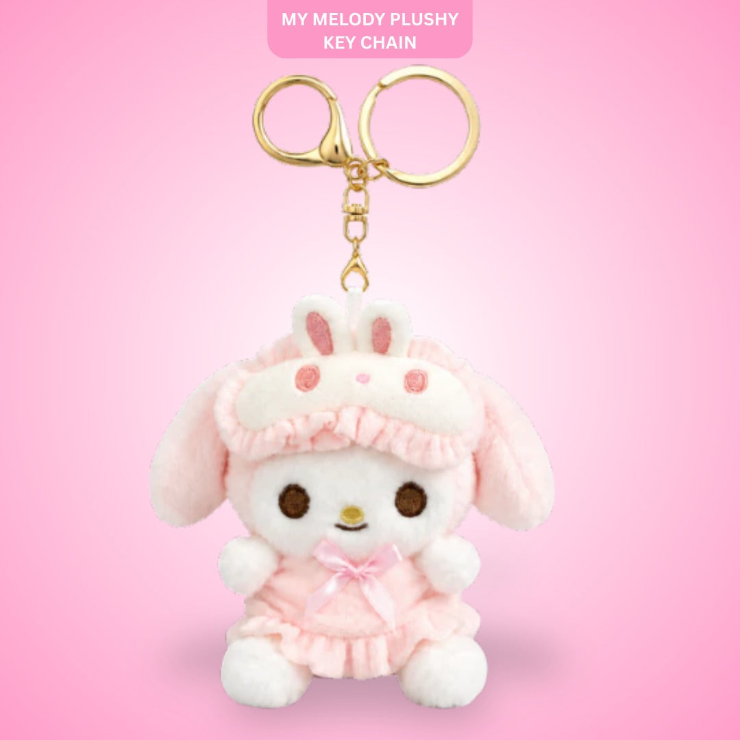 My Melody Plushy Keychain - Kawaii Pink Bunny Bag Charm | Wanna Party - Image 1