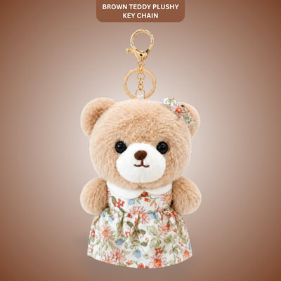 Brown Teddy Plushy Keychain - Cute Bear Bag Charm | Wanna Party - Image 1