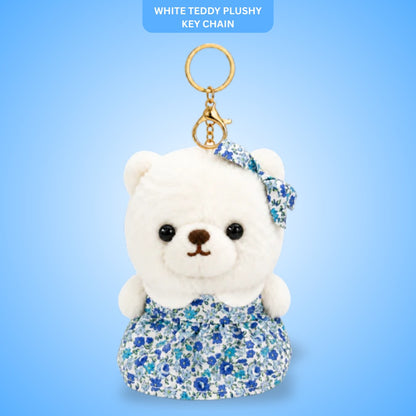 White Teddy Plushy Keychain - Cute Bear Bag Charm for Girls | Wanna Party - Image 1
