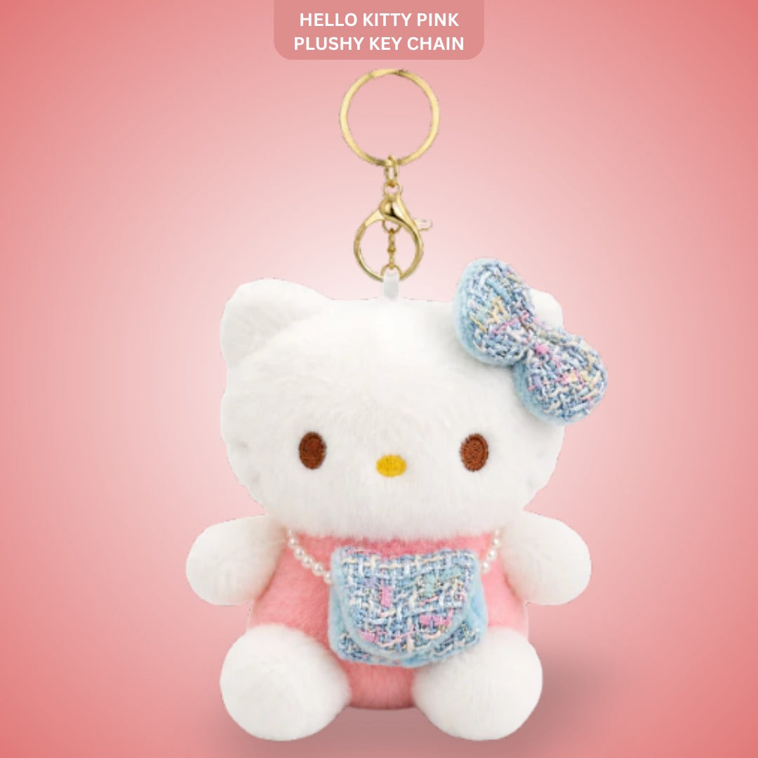 Hello Kitty Pink Plushy Keychain - Kawaii Bag Charm | Wanna Party - Image 1