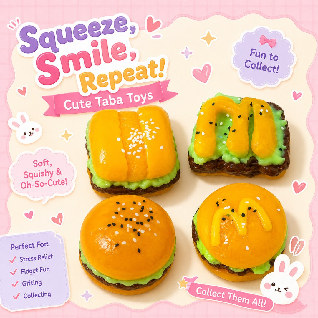 Burger Squishy Taba Toy - Cute Food Squeeze Toy for Kids | Wanna Party - Image 9