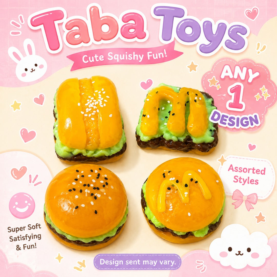 Burger Squishy Taba Toy - Cute Food Squeeze Toy for Kids | Wanna Party - Image 6