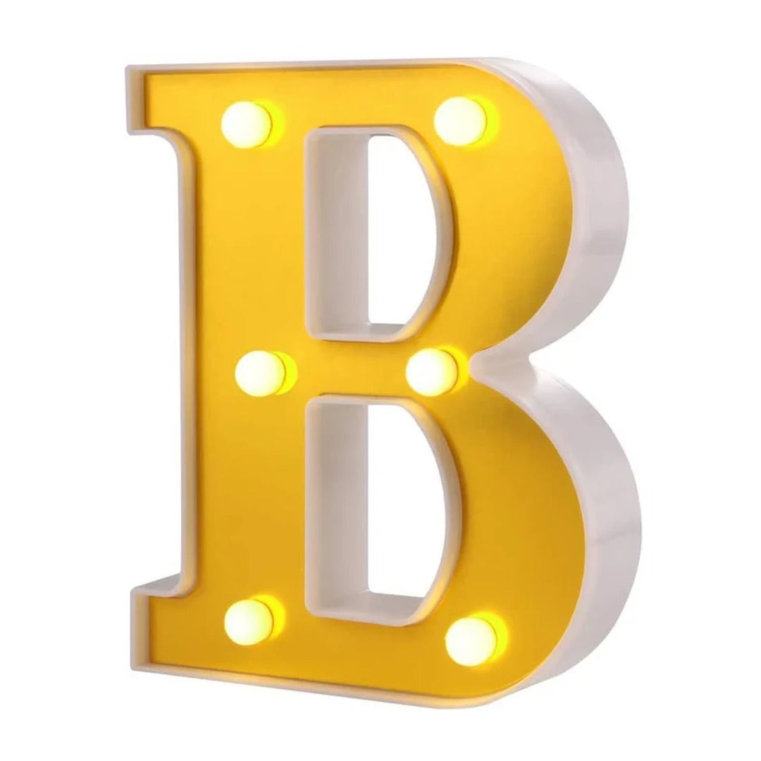 LED Golden Marquee Letter B 11 inch - Light Up Sign | Wanna Party