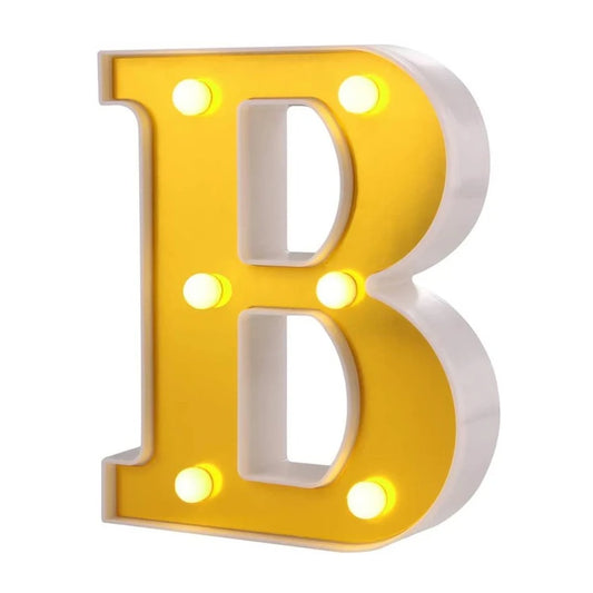 LED Golden Marquee Letter B 11 inch - Light Up Sign | Wanna Party