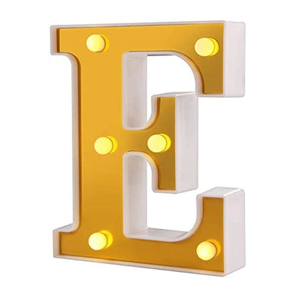 LED Golden Marquee Letter E 11 inch - Light Up Sign | Wanna Party