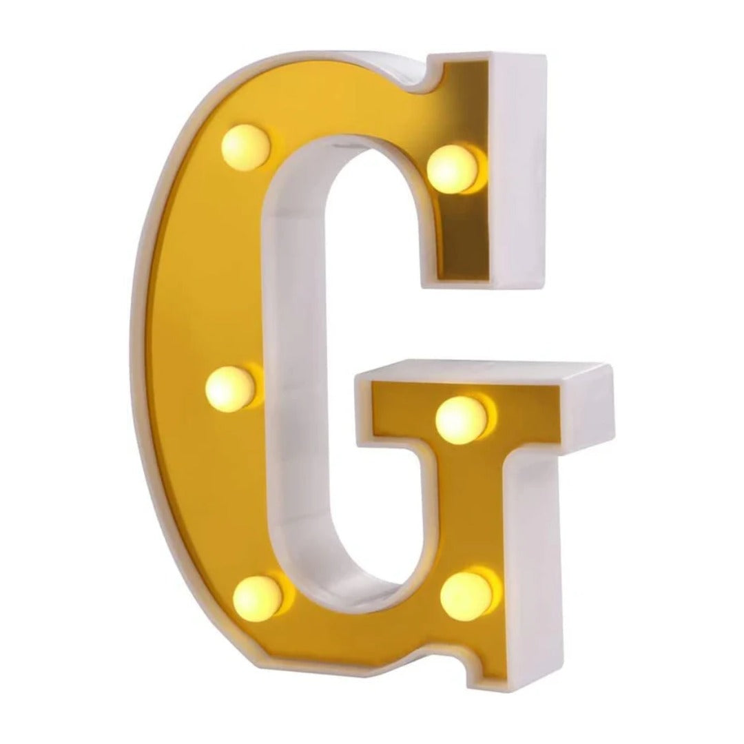 LED Golden Marquee Letter G 11 inch - Light Up Sign | Wanna Party