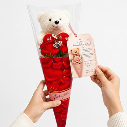 Happy Friendship day Teddy Bear Bouquet